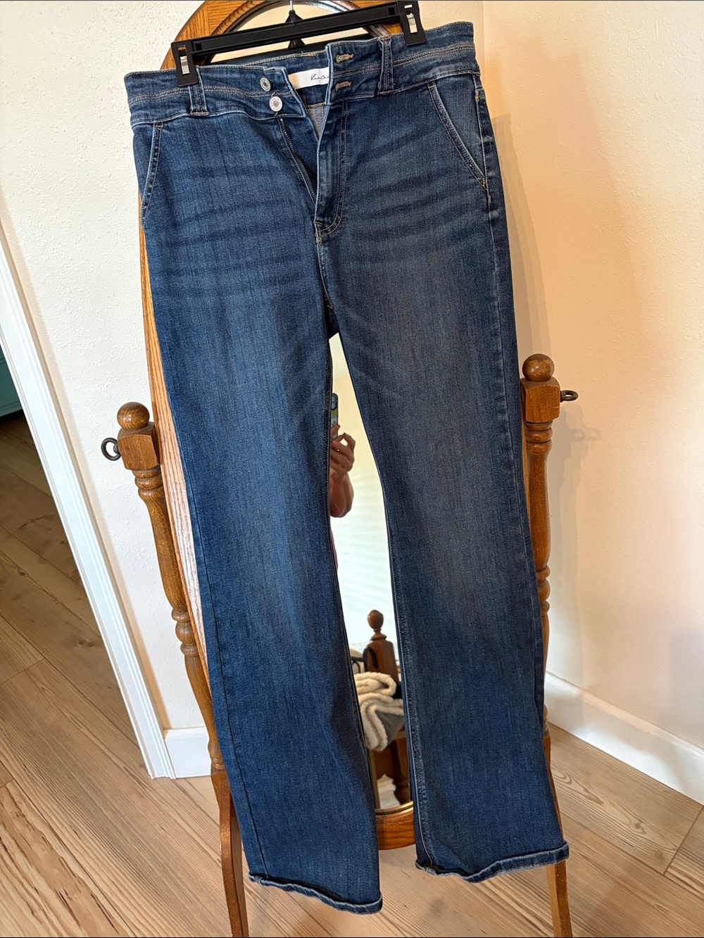 KanCan Dark Blue High-Rise Button Fly Jeans